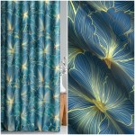 ZASŁONA NA WYMIAR TURKUS ZŁOTY KWIAT DIMOUT opaska