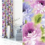 ZASŁONA NA WYMIAR ANEMON KWIATY LIŚCIE OPASKA