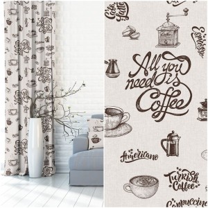 ZASŁONA NA WYMIAR KUCHENNA COFFEE KAWA 180 CM
