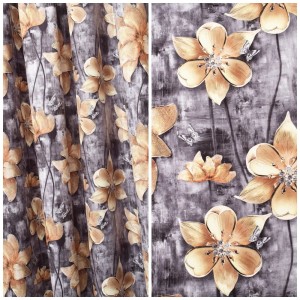 TKANINA ZASŁONOWA NA METRY KWIATY MAGNOLIE KOL 07