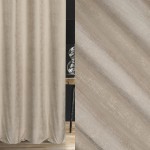ZASŁONA METRAŻ VELVET 3 PLUSZ KREM + ZŁOTO 145cm  