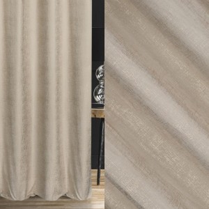 ZASŁONA METRAŻ VELVET 3 PLUSZ KREM + ZŁOTO 145cm  