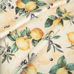 TKANINA ZASŁONOWA NA METRY CITRUS CYTRYNY OLIWKI CYTRUSY 160 CM