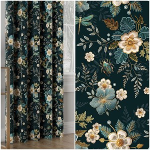 TKANINA ZASŁONOWA DEKORACYJNA NA METRY VELVET KWIATY WASZKI EMBRA 150 CM