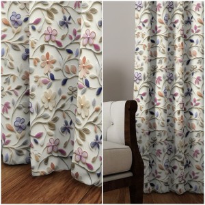 TKANINA ZASŁONOWA DEKORACYJNA NA METRY WELWET VELVET KWIATY 25048/101 150cm