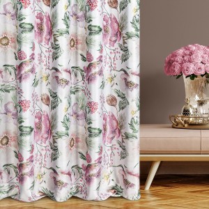 TKANINA ZASŁONOWA NA METRY RÓŻOWE KWIATY V5 280 CM