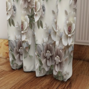 TKANINA ZASŁONOWA DEKORACYJNA NA METRY WELWET VELVET kwiaty 25161 kol.111