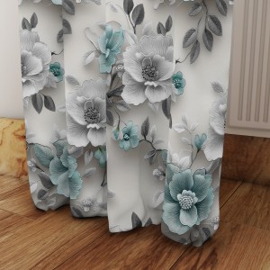 TKANINA ZASŁONOWA DEKORACYJNA NA METRY WELWET VELVET kwiaty 25161 kol.107