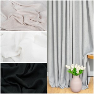 TKANINA ZASŁONOWA NA METRY NATURA ALA LEN BOHO beż, krem, j. szary. czarny 300 CM