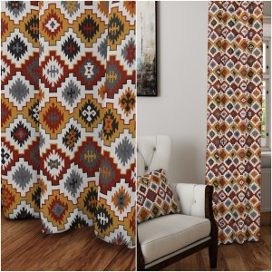 ZASŁONA NA WYMIAR ETNO BOHO KILIM AZTECKI MEKSYKAŃSKI   WYSOKOŚĆ DOWOLNA + OPASKI   