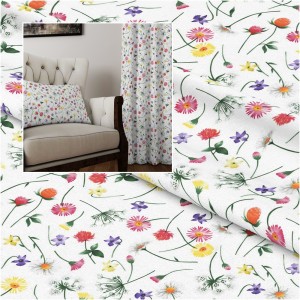 TKANINA DEKORACYJNA ZASŁONOWA ZASŁONA na METRY KWIATOWA POLANA 25078.150cm