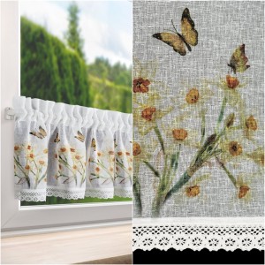 ZAZDROSTKA NA METRY KORONKA ETMINA KWIATY MOTYLKI WYS. 30 CM 