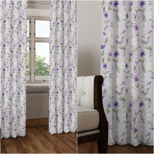 ZASŁONA NA WYMIAR KWIATY ŁĄKA 25490/103  WYSOKOŚĆ DOWOLNA + OPASKI  