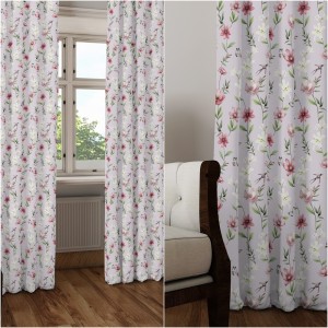 ZASŁONA NA WYMIAR KWIATY ŁĄKA 25490/104  WYSOKOŚĆ DOWOLNA + OPASKI  