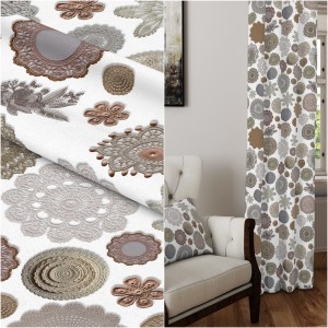 ZASŁONA NA WYMIAR MANDALA BOHO RETRO KORONKA   WYSOKOŚĆ DOWOLNA + OPASKI  