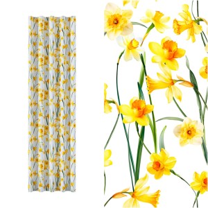 ZASŁONA NA WYMIAR KWIATY ŻONKILE WYSOKOŚĆ DOWOLNA + OPASKI   