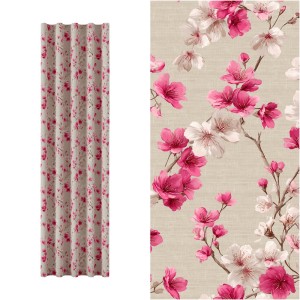 ZASŁONA NA WYMIAR KWIATY WIŚNIA JAPOŃSKA WYSOKOŚĆ DOWOLNA + OPASKI    