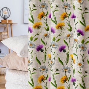 TKANINA DEKORACYJNA ZASŁONOWA ZASŁONA NA METRY KWIATY POLNE ZOYA 160 cm