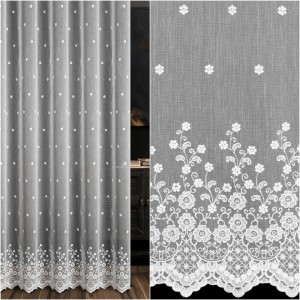 FIRANA HAFTOWANA 160 CM DELIKATNE KWIATUSZKI ADEN 13559 NOWOŚĆ