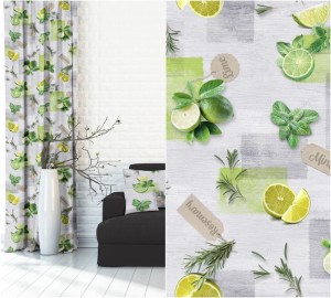 ZASŁONA METRAŻ 150 CM LIMONKA LEMON MIĘTA