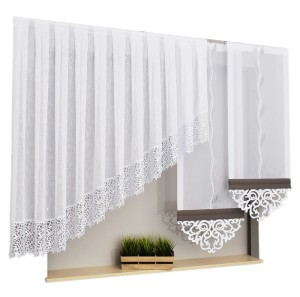 KOMPLET FIRAN  MAJA II Z GIPIURĄ PLUS EKRANY Z AŻUREM SZER OD 180 CM DO 240 CM