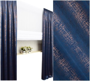 ZASŁONA METRAŻ VELVET 3 PLUSZ GRANAT + MIEDŹ 145cm