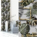 ZASŁONA NA METRY VELVET PLUSZ MONSTERA KWADRO 150 