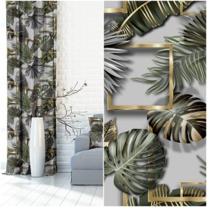 ZASŁONA NA METRY VELVET PLUSZ MONSTERA KWADRO 150 